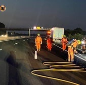 Camión ADR averiado en la A-7.