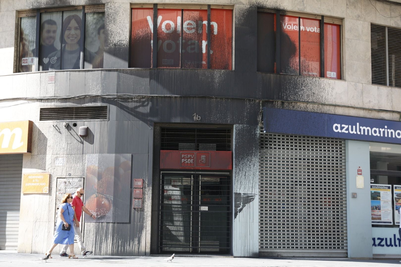 Vandalizan la sede del PSPV-PSOE en Valencia