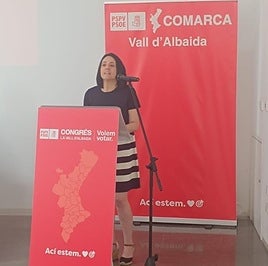 Rebeca Torró, en el último congreso comarcal del PSPV.