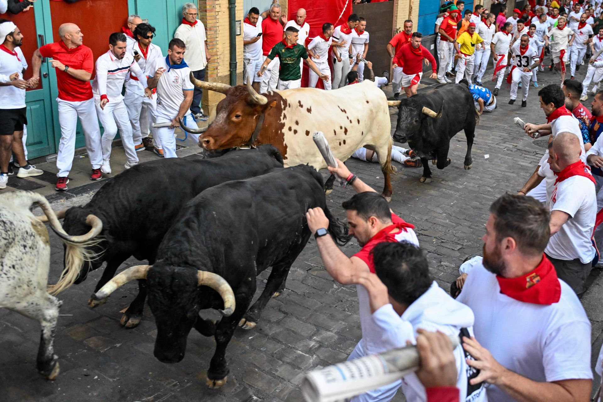 El peligroso segundo encierro de San Fermín 2025, en imágenes