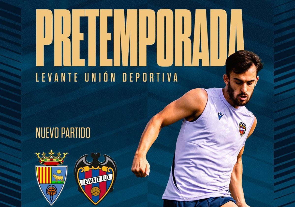 Cartel del partido entre el Teruel y Levante.