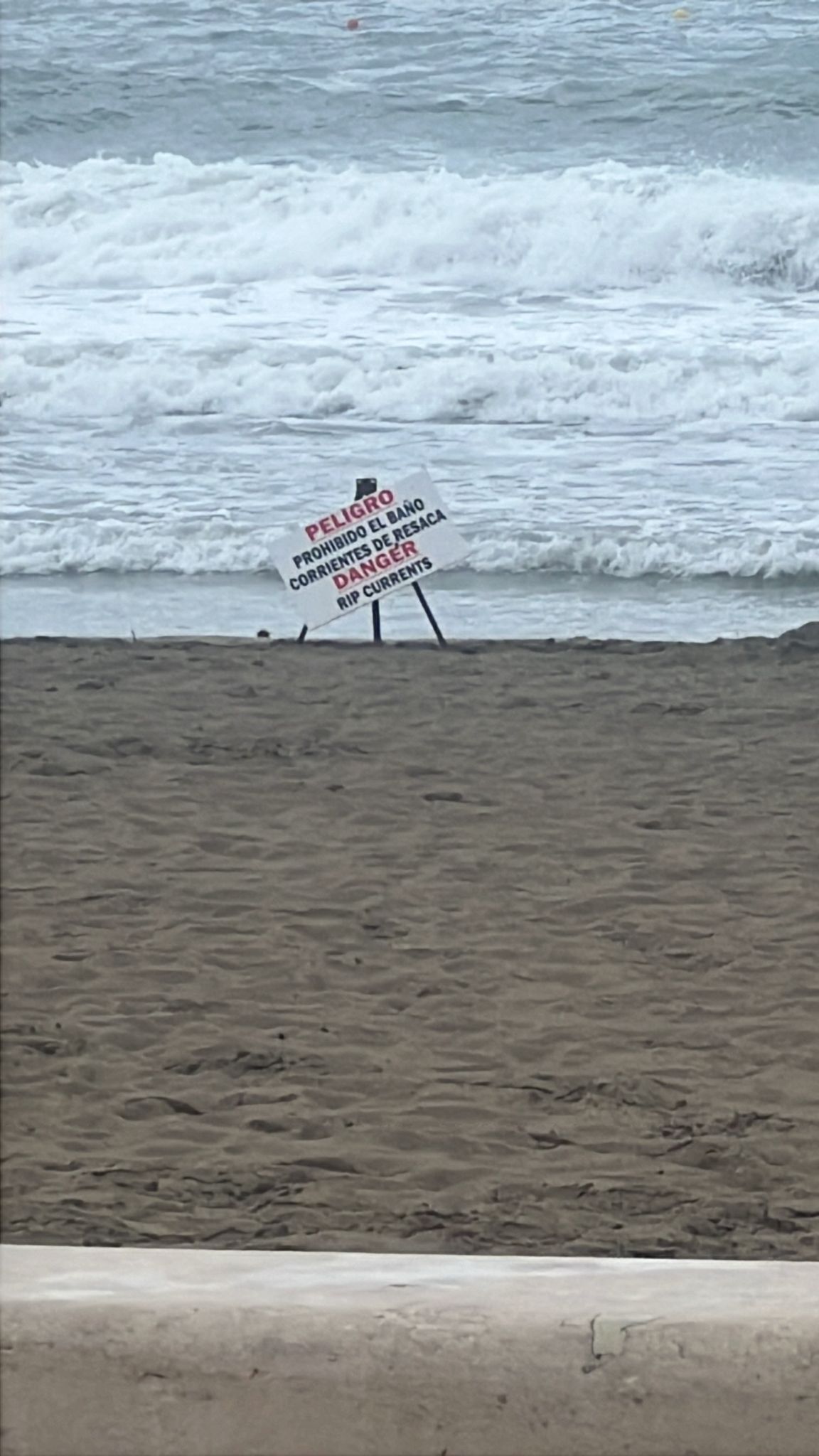 Cartel en la playa del Arenal de Xàbia.