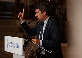 El president Carlos Mazón, este miércoles.