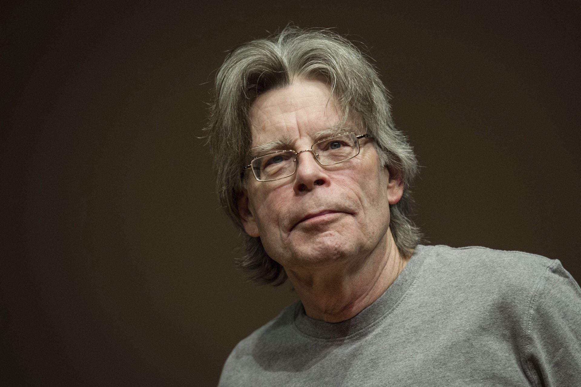 Stephen King en la presentación de una novela