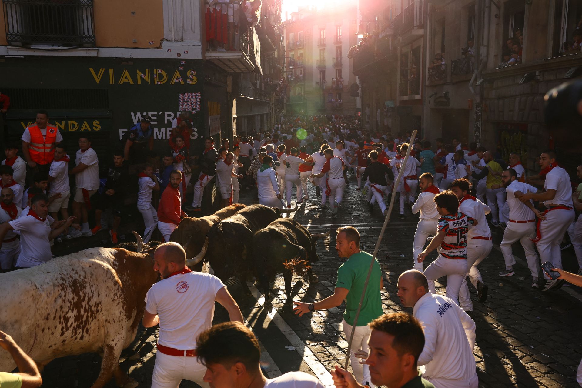 FOTOS | Séptimo encierro de San Fermín 2025