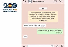 Simulación de los chats donde se realizaba la estafa
