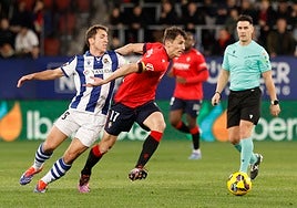 Olasagasti, durante un partido con la Real Sociedad.