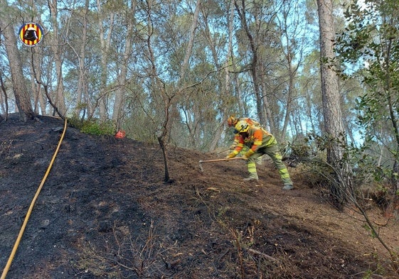 Bomberos del Consorcio en un incendio forestal.