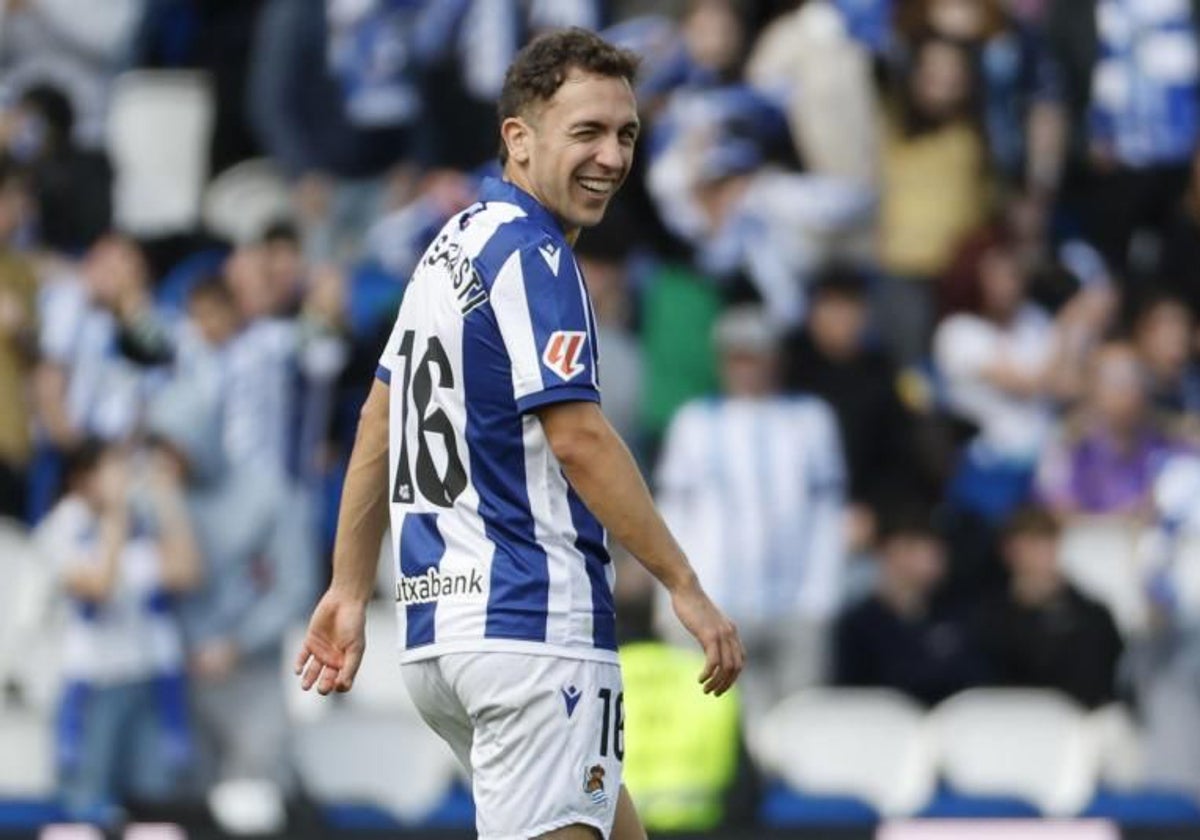 Olasagasti, en un partido con la Real