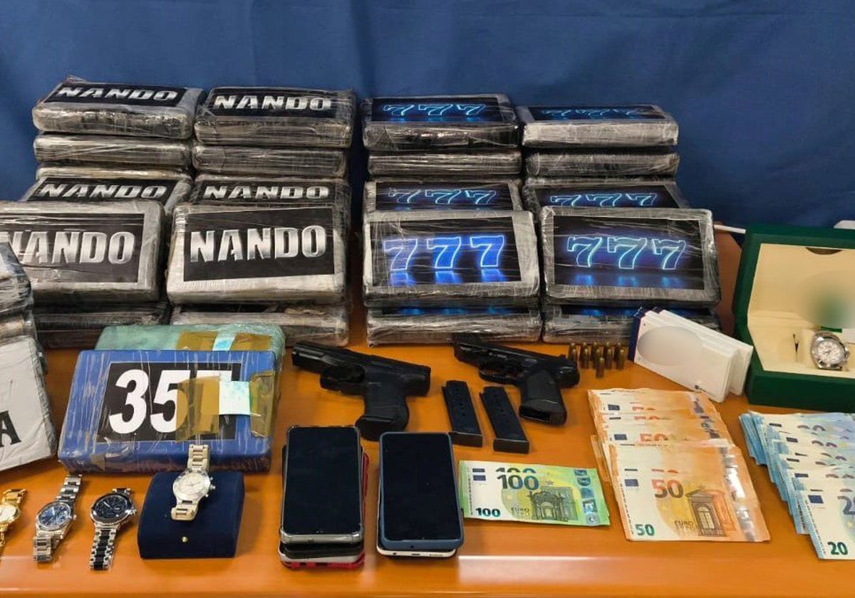 Alijo de la operación antidroga de la Policía Nacional en Valencia.