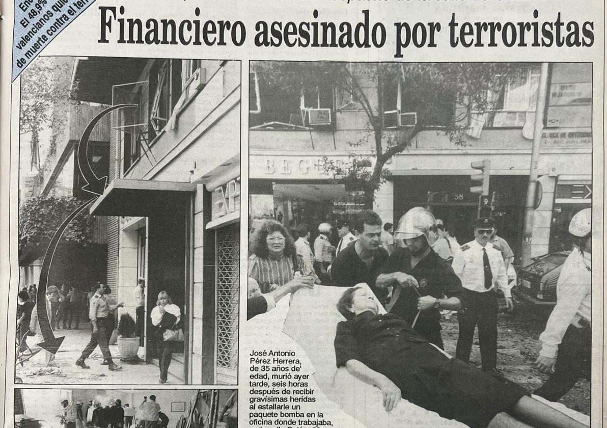 Informaciones sobre los tres atentados publicadas en LAS PROVINCIAS.