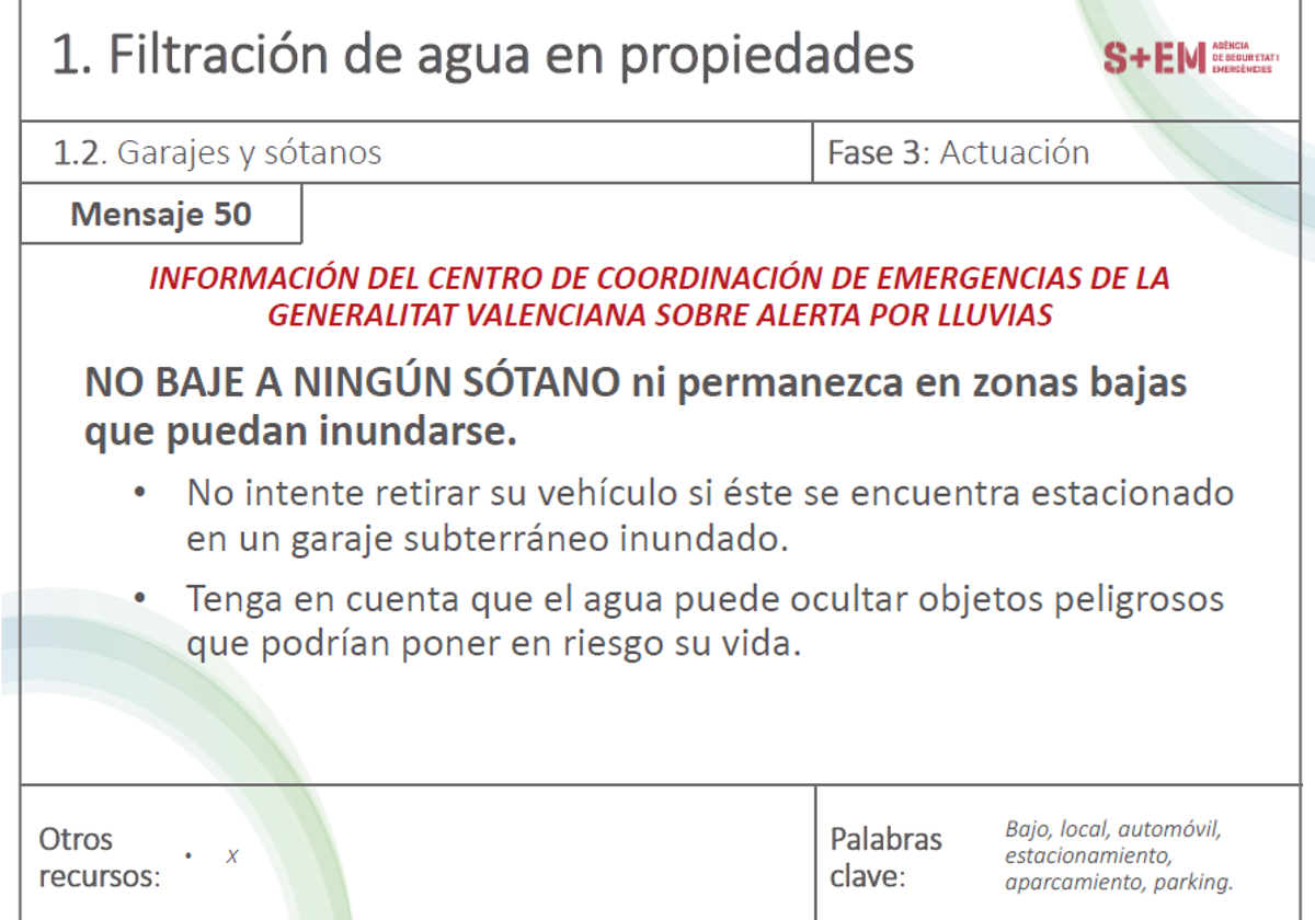 La Generalitat disponía de 99 mensajes de alerta el día de la dana para avisar a la población