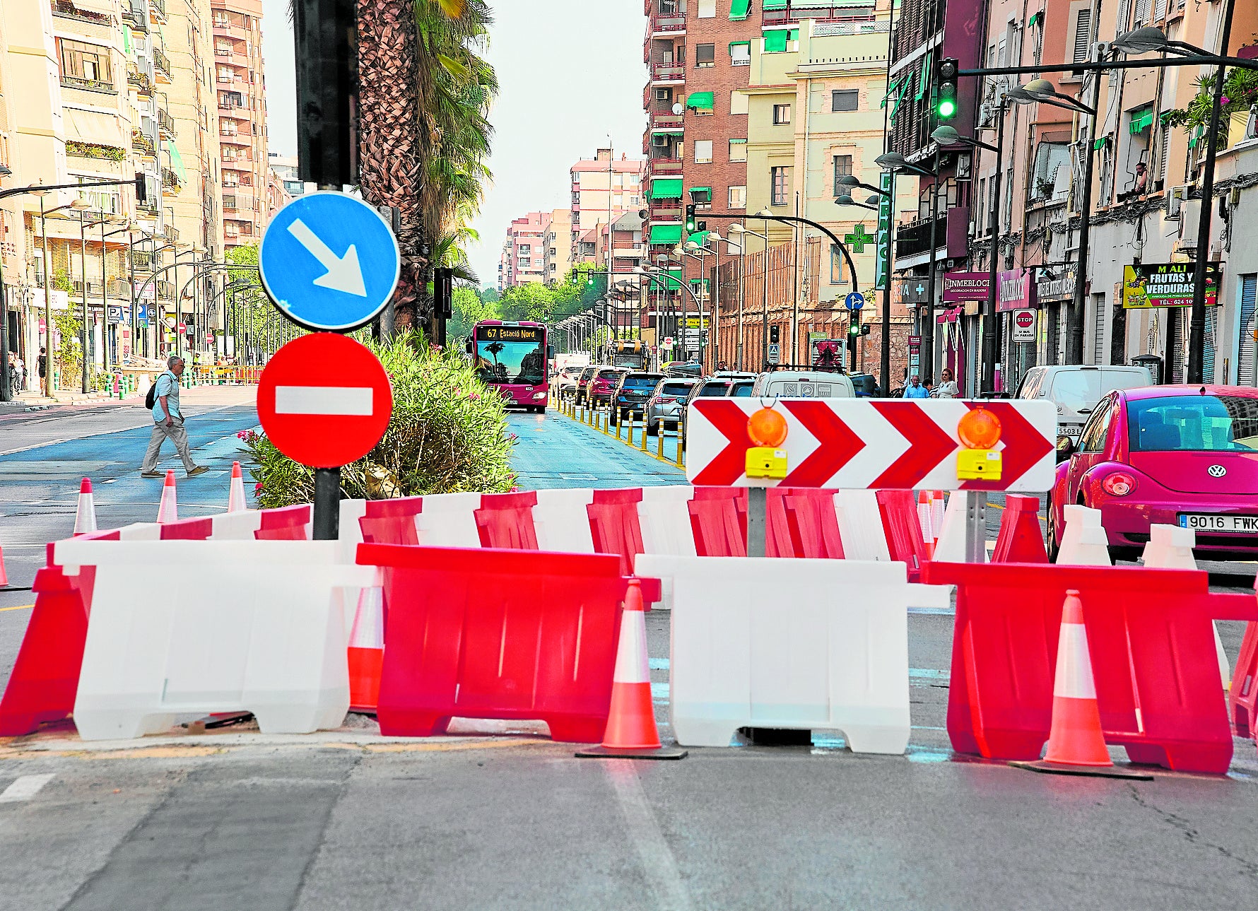 Obras en la avenida Pérez Galdós.