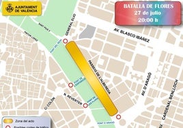 Calles cortadas y estacionamiento prohibido este fin de semana en Valencia con motivo de los últimos actos de la Feria de Julio