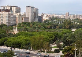 Vista del Jardín del Turia en Valencia.