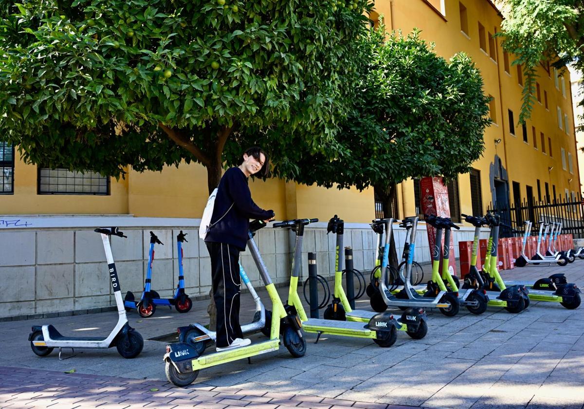 Patinetes eléctricos de alquiler, en una imagen de archivo.