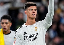 Chema tras su debut con el Real Madrid.