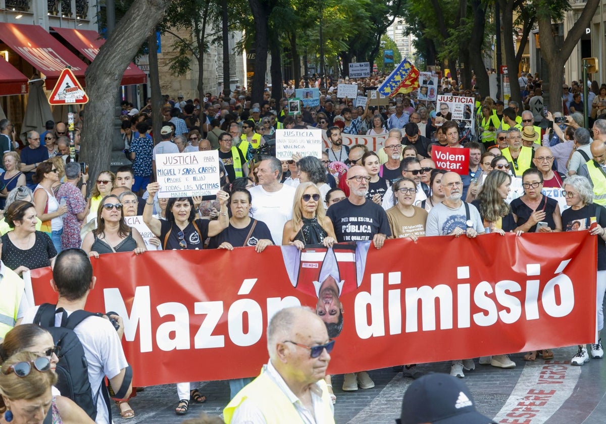 Octava manifestación contra Mazón por su gestión de la dana, en una imagen de archivo.