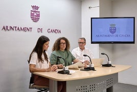 Senda, Izquierdo y Gregori en la comparecencia.