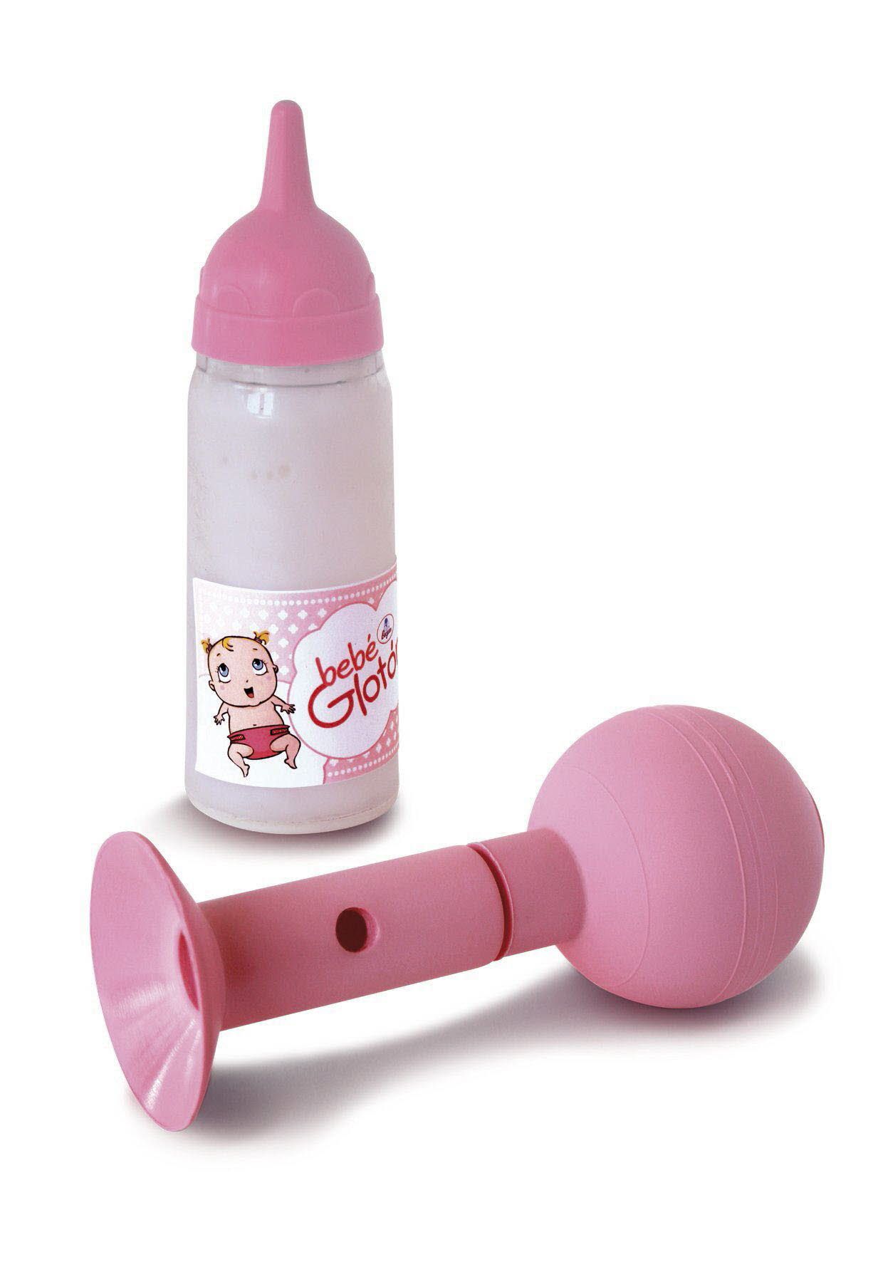 Un biberón y un juguete para niña