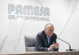 El presidente de Grupo Pamesa, Fernando Roig, durante la rueda de prensa.