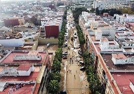 Vista aérea de Catarroja tras la dana.