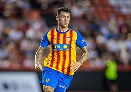 Dani Raba durante el partido ante el Olympique de Marsella.