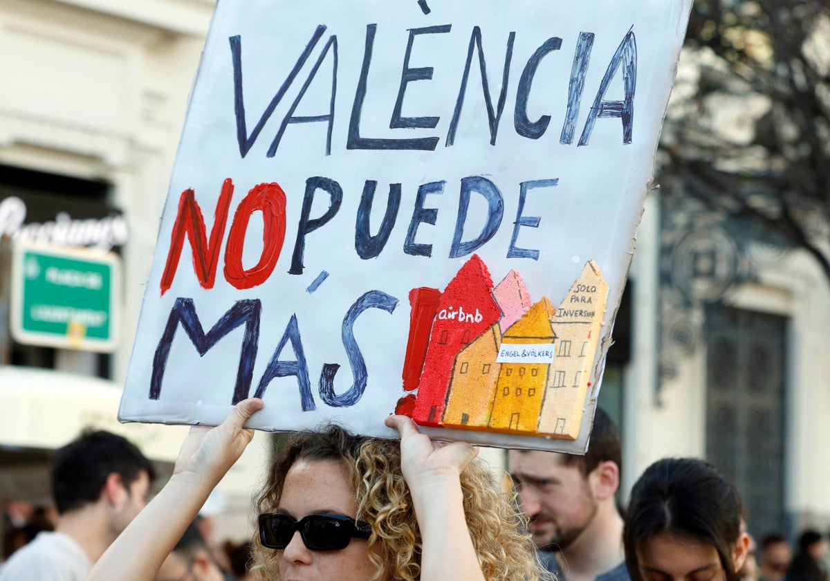 Foto de archivo, protesta por la vivienda en Valencia
