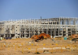 Trabajos de construcción de la gigafactoría.