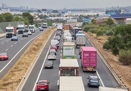 Una imagen de esta semana en la autovía A3 en las proximidades a la incorporación del bay-pass.