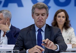 Feijóo, durante la reunión del Comité Ejecutivo Nacional del PP de este lunes.