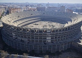 Imagen aérea del Nou Mestalla.