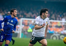 Fran Pérez en un partido frente al Getafe.