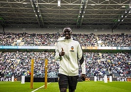 Diakhaby, en la previa del partido.