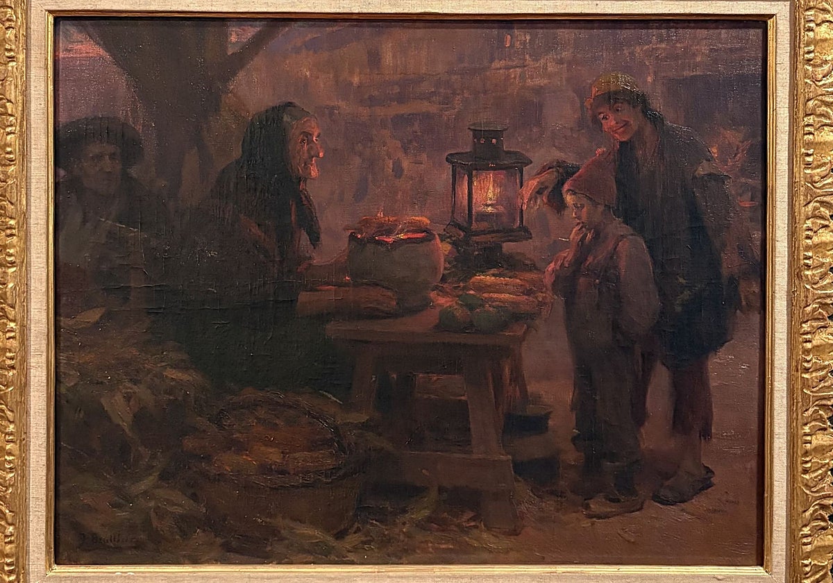 Cuadro de Benlliure 'Vendedora de maíz'.