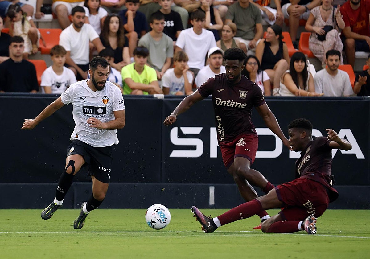 Luis Rioja, durante un partido de pretemporada ante el Leganés.