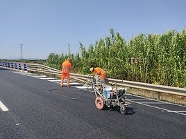 Últimos trabajos antes de reabrir al tráfico la CV-42.