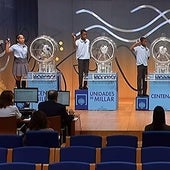 Un momento del sorteo de la Lotería Nacional celebrado este jueves.