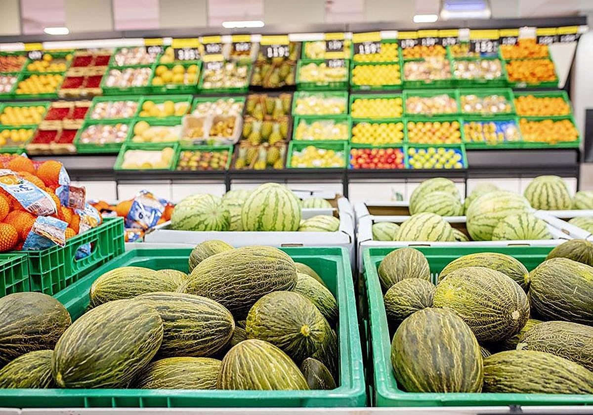 Melones de piel de sapo en un Mercadona.