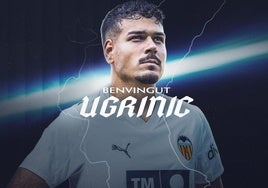 Filip Ugrinić, con la camiseta del Valencia.