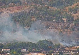 Zona de Alcoi donde se ha declarado el incendio.