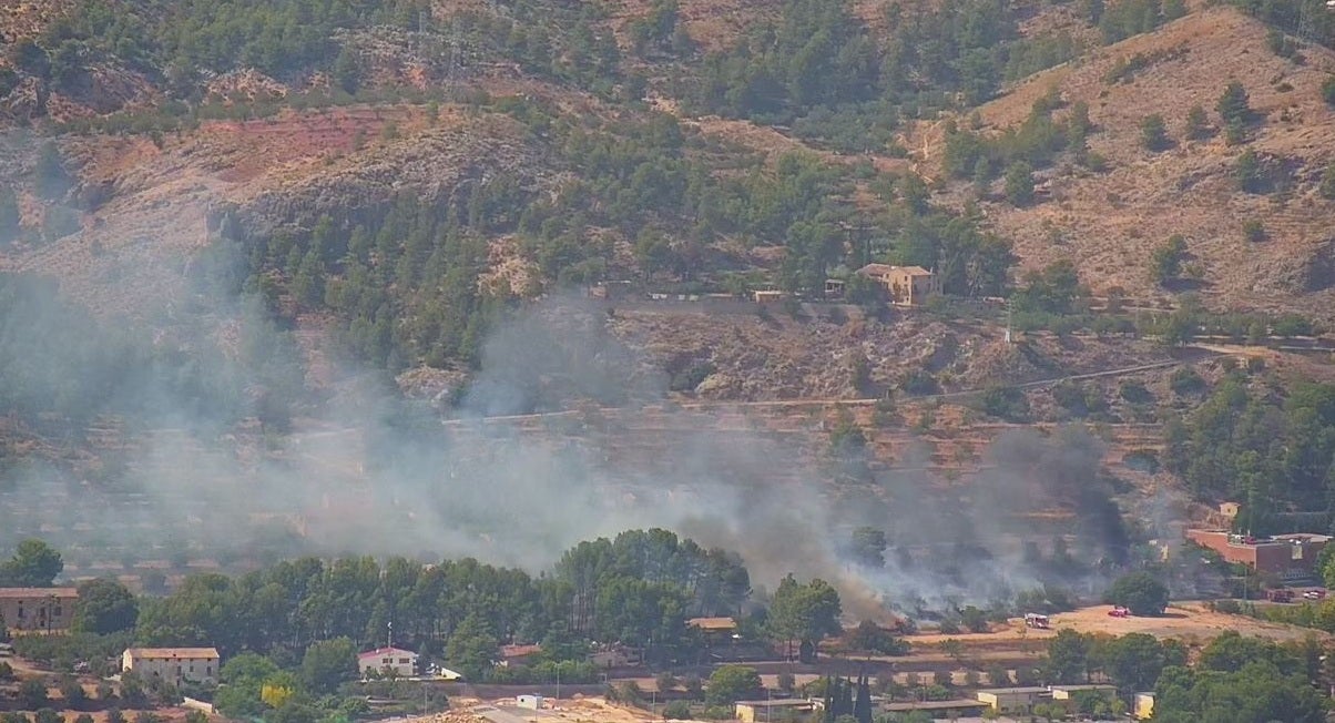 Zona de Alcoi donde se ha declarado el incendio.