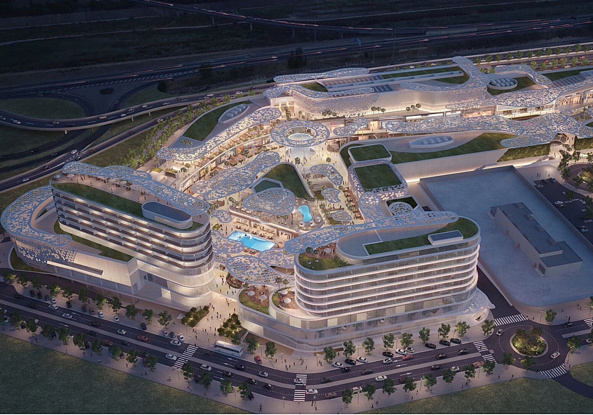 Recreación virtual del futuro centro comercial.