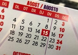 El calendario laboral marca el 15 de agosto como festivo en toda España