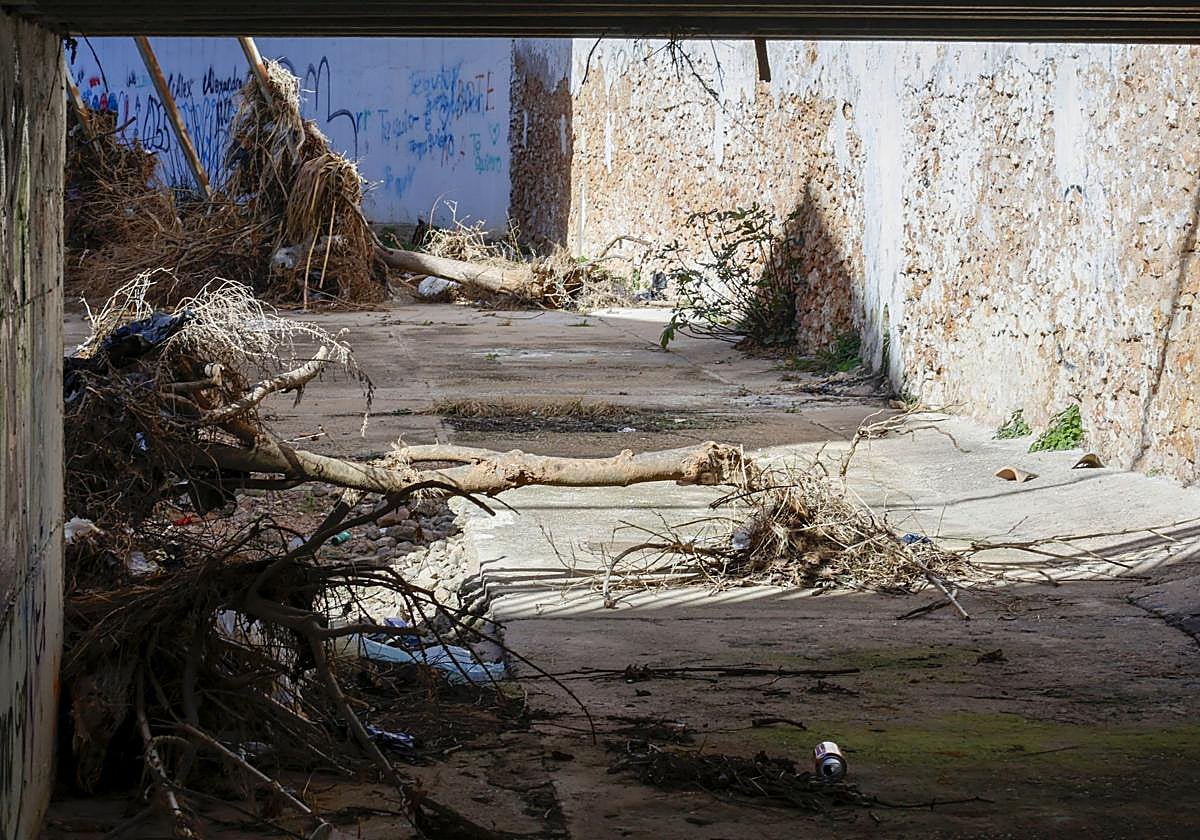 Estado en el que quedó el barranco de Alginet.