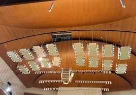 Área del Palau de la Música donde se han observado los desprendimientos.