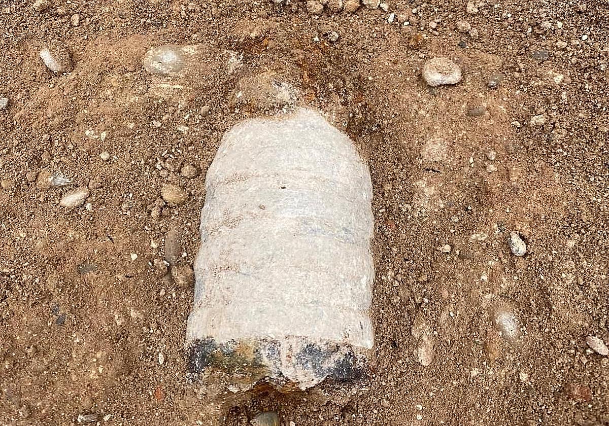 Una bomba de la Guerra Civil que fue hallada en junio de 2024 en Valencia, imagen de archivo.
