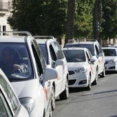 Protestas de los asalariados del taxi, en una imagen de archivo.