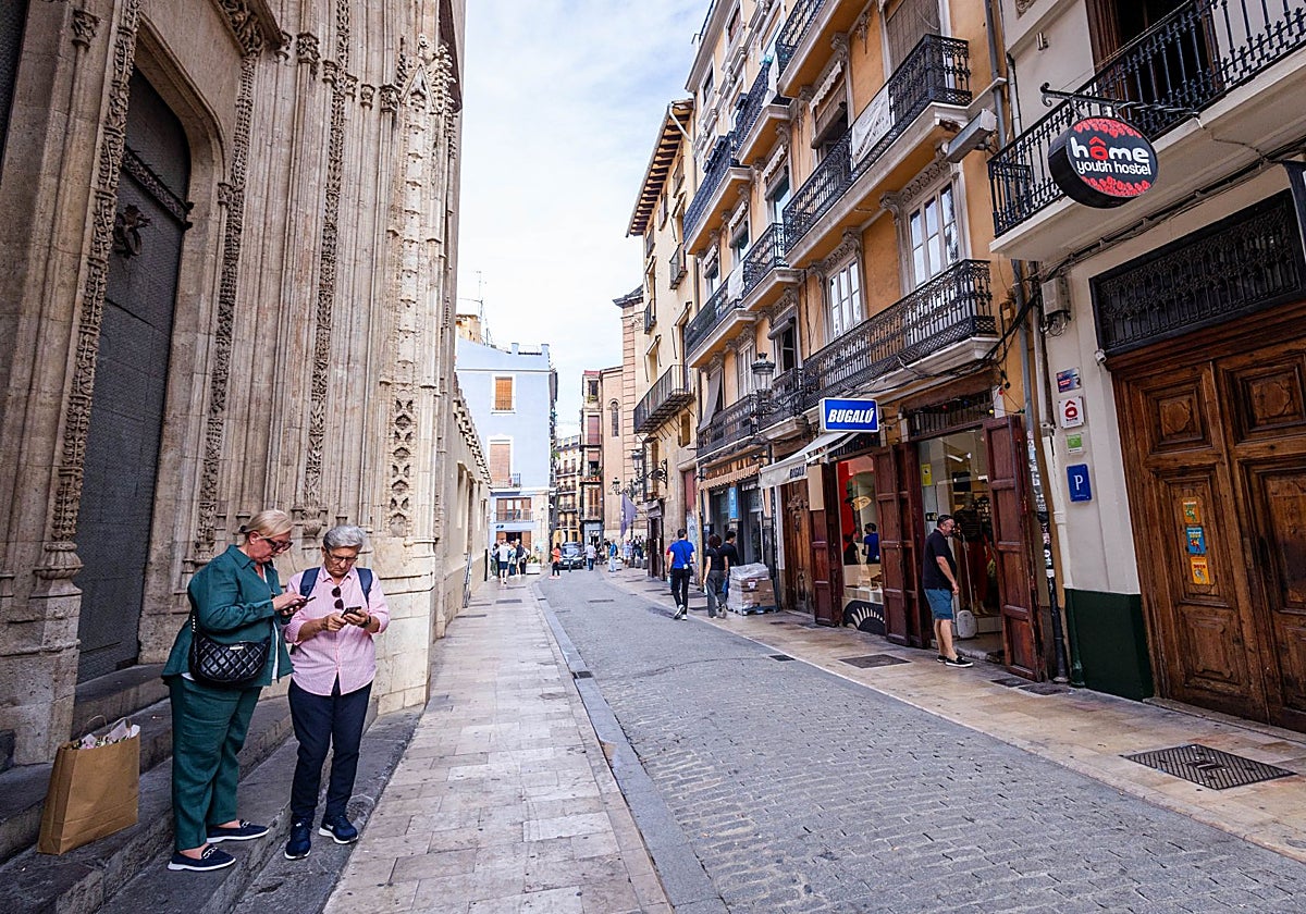 Turistas en el centro de Valencia.