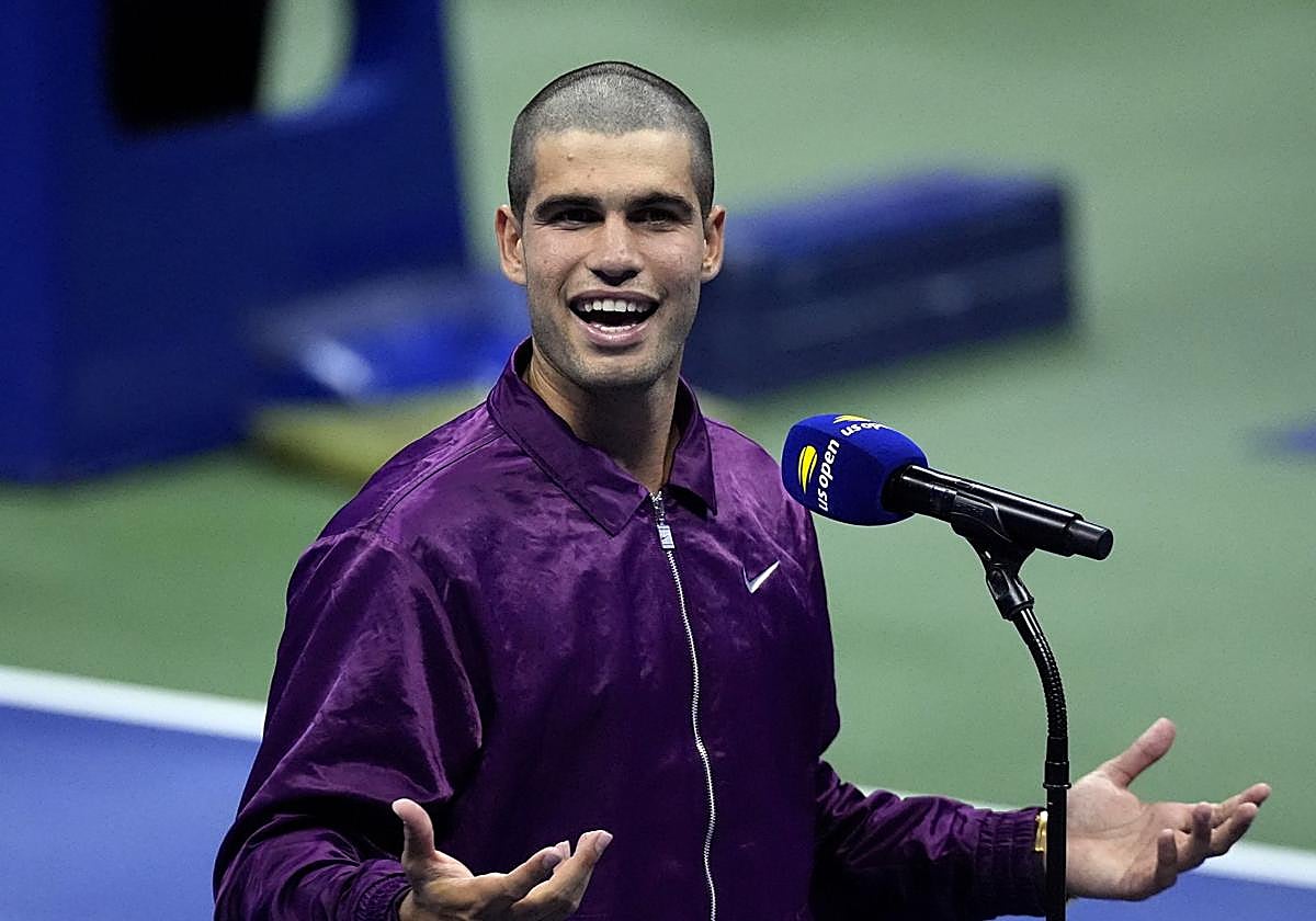 El nuevo look con la cabeza rapada de Alcaraz en el US Open